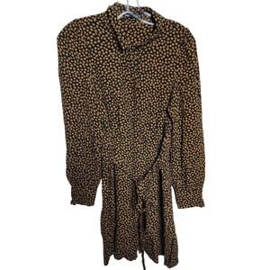 Zara Black and Gold Floral Mini Dress